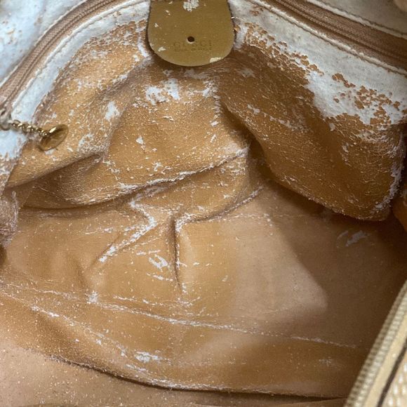 Vintage Gucci Monogram Boston Canvas Leather Handbag Shoulder Bag Made in Italy - Picture 6 of 9